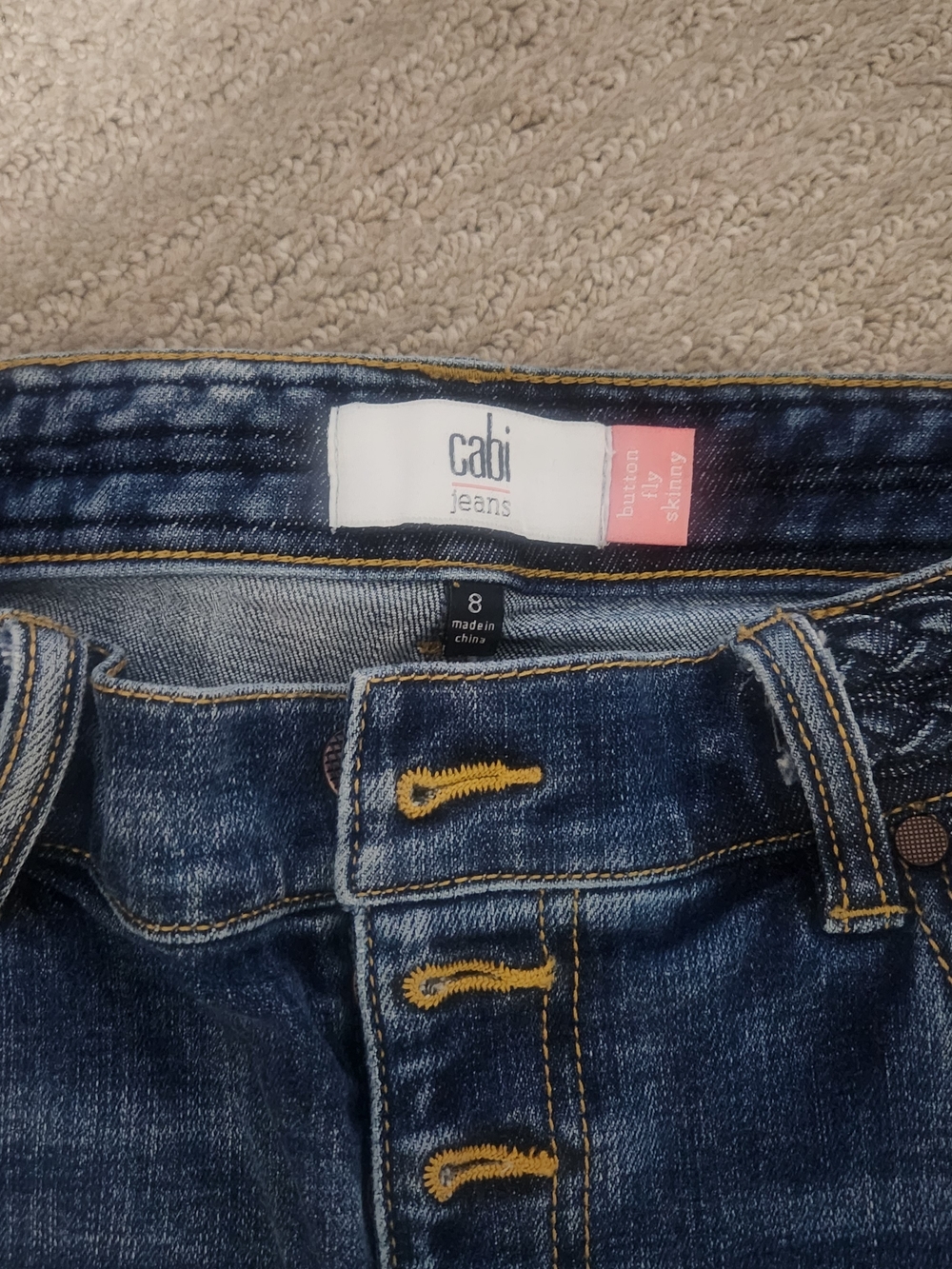 CAbi Dark Blue High-Rise Jeans with Braided Waistband - Picture 3 of 6